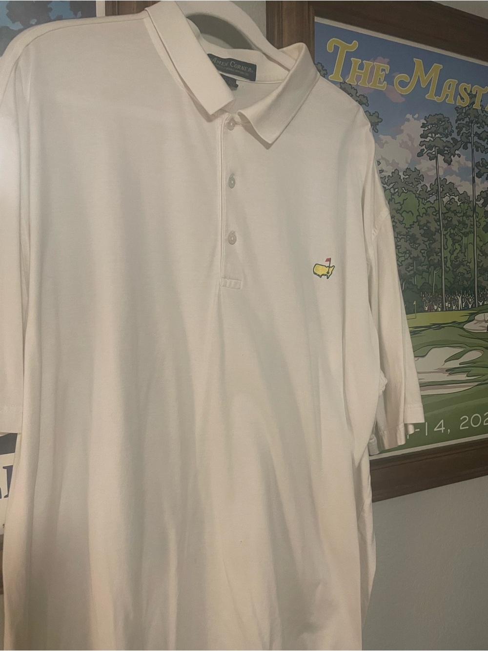 Amen Corner Masters Golf Polo XXL Cream Ivory Augusta National